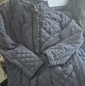 KC Collection Quilted Blue Jacket- euc